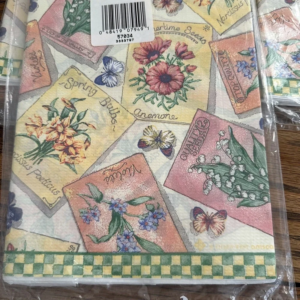 Lot of 3 Eileen West Fine Paper Table Covers 54 X 102 Vintage Spring‎ Flowers